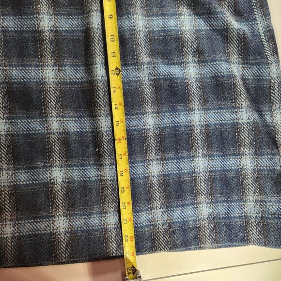 Talbots skirt Womens Blue Plaid Wool-Blend Pencil Size 10 career office - Picture 6 of 8